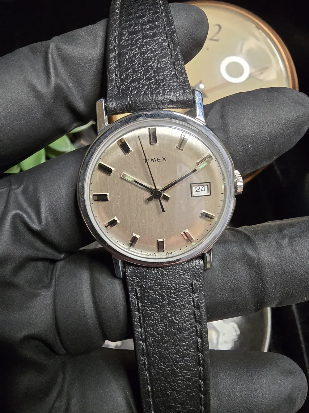 Timex Mercury Vintage Manual Watch with Black Strap (33mm)
